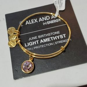 Alex and Ani June Birthstone Light Amethest brac